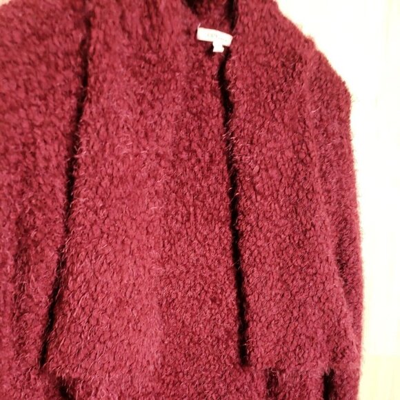Cozy Casual Womens Maroon Soft Fuzzy Chunky Cardigan Sweater Small/medium - Picture 3 of 5